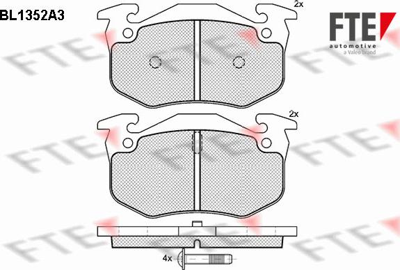 FTE BL1352A3 - Kit pastiglie freno, Freno a disco autozon.pro