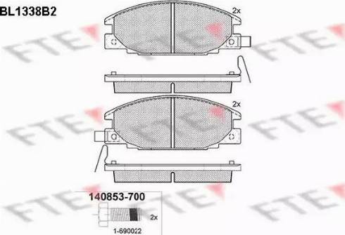 FTE BL1338B2 - Kit pastiglie freno, Freno a disco autozon.pro