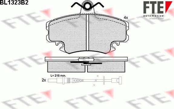 FTE BL1323B2 - Kit pastiglie freno, Freno a disco autozon.pro