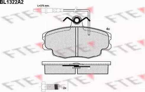 FTE BL1322A2 - Kit pastiglie freno, Freno a disco autozon.pro