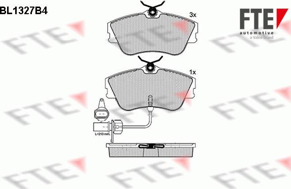 FTE BL1327B4 - Kit pastiglie freno, Freno a disco autozon.pro