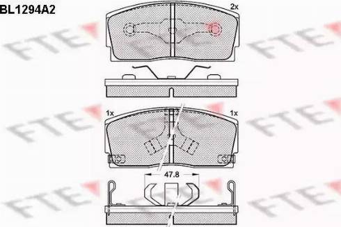 FTE BL1294A2 - Kit pastiglie freno, Freno a disco autozon.pro