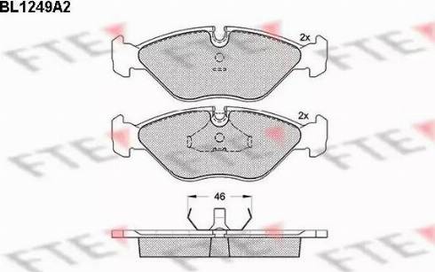 FTE BL1249A2 - Kit pastiglie freno, Freno a disco autozon.pro