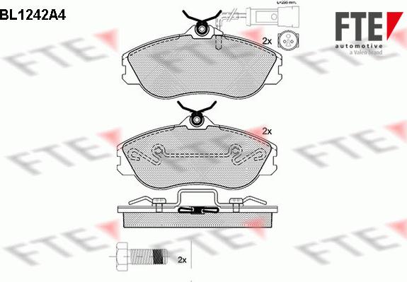 FTE BL1242A4 - Kit pastiglie freno, Freno a disco autozon.pro