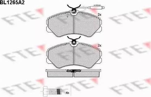 FTE BL1265A2 - Kit pastiglie freno, Freno a disco autozon.pro