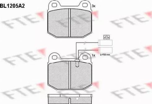 FTE BL1205A2 - Kit pastiglie freno, Freno a disco autozon.pro