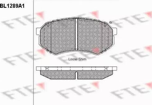 FTE BL1289A1 - Kit pastiglie freno, Freno a disco autozon.pro