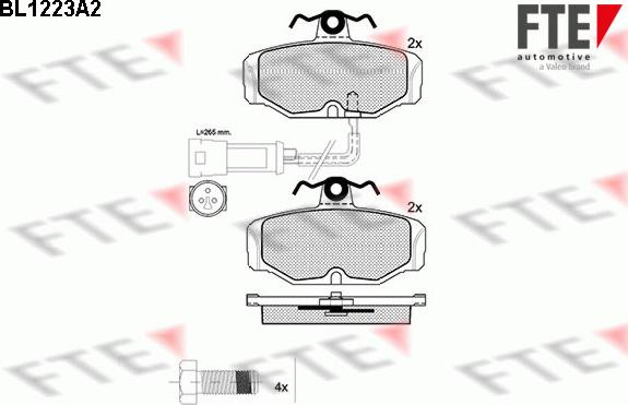 FTE BL1223A2 - Kit pastiglie freno, Freno a disco autozon.pro