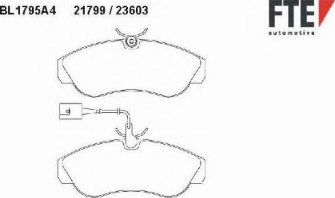 FTE BL1795A4 - Kit pastiglie freno, Freno a disco autozon.pro