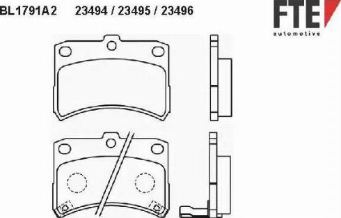 FTE BL1791A2 - Kit pastiglie freno, Freno a disco autozon.pro