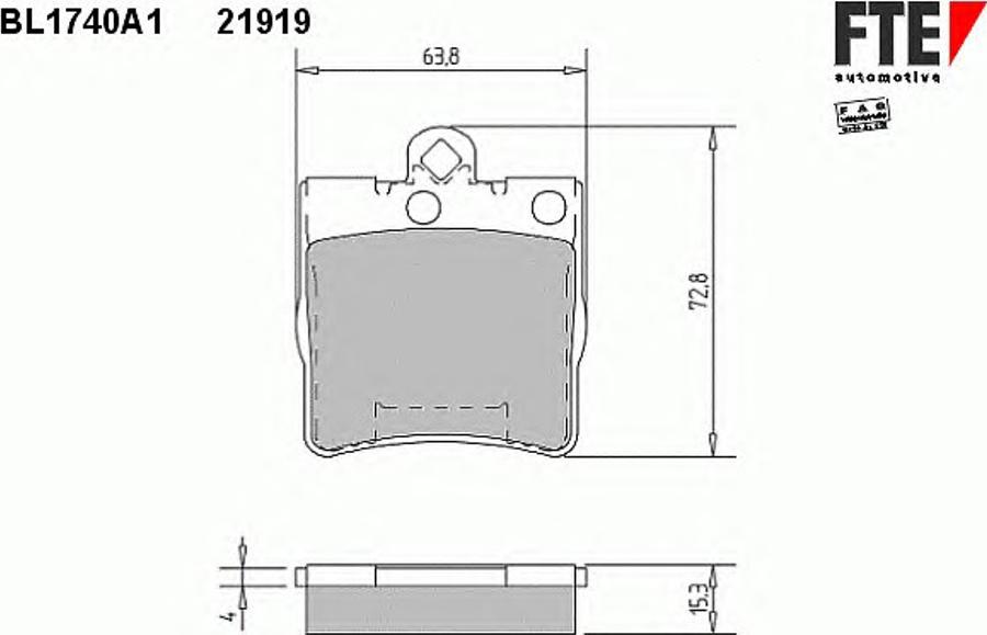 FTE BL1740A1 - Kit pastiglie freno, Freno a disco autozon.pro