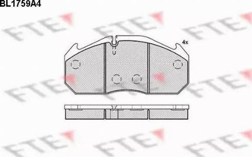 FTE BL1759A4 - Kit pastiglie freno, Freno a disco autozon.pro