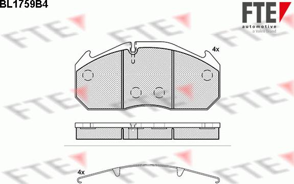 FTE BL1759B4 - Kit pastiglie freno, Freno a disco autozon.pro