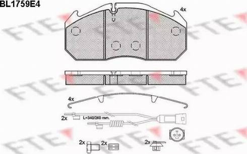 FTE BL1759E4 - Kit pastiglie freno, Freno a disco autozon.pro