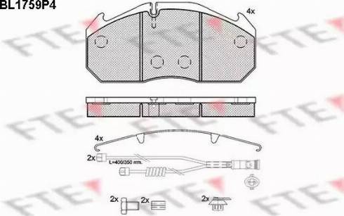 FTE BL1759P4 - Kit pastiglie freno, Freno a disco autozon.pro