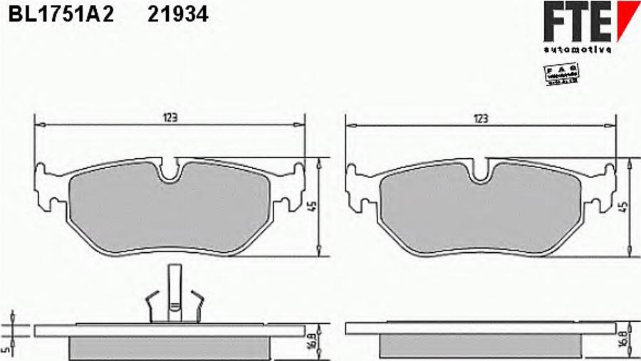 FTE BL1751A2 - Kit pastiglie freno, Freno a disco autozon.pro