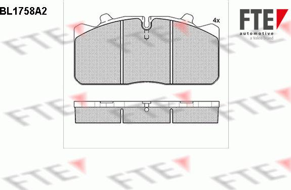 FTE BL1758A2 - Kit pastiglie freno, Freno a disco autozon.pro