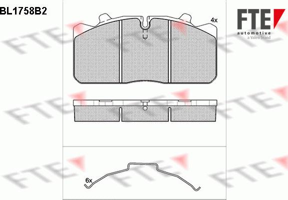 FTE BL1758B2 - Kit pastiglie freno, Freno a disco autozon.pro