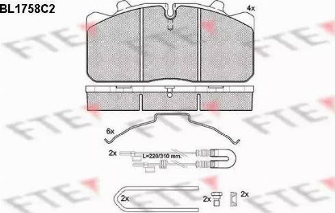 FTE BL1758C2 - Kit pastiglie freno, Freno a disco autozon.pro