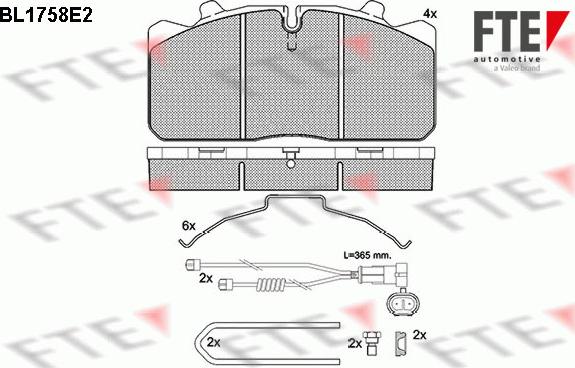 FTE BL1758E2 - Kit pastiglie freno, Freno a disco autozon.pro