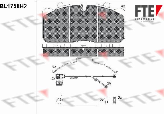 FTE BL1758H2 - Kit pastiglie freno, Freno a disco autozon.pro