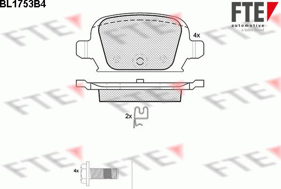 FTE BL1753B4 - Kit pastiglie freno, Freno a disco autozon.pro