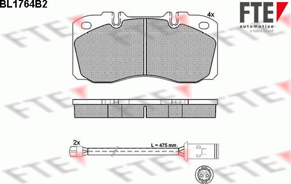 FTE BL1764B2 - Kit pastiglie freno, Freno a disco autozon.pro