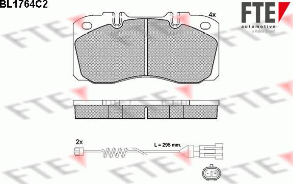 FTE BL1764C2 - Kit pastiglie freno, Freno a disco autozon.pro