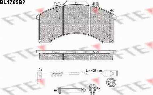 FTE BL1765B2 - Kit pastiglie freno, Freno a disco autozon.pro