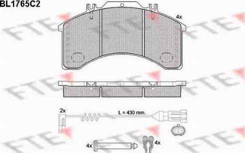 FTE BL1765C2 - Kit pastiglie freno, Freno a disco autozon.pro