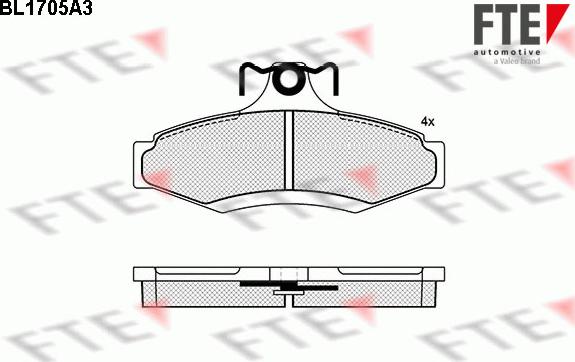 FTE BL1705A3 - Kit pastiglie freno, Freno a disco autozon.pro