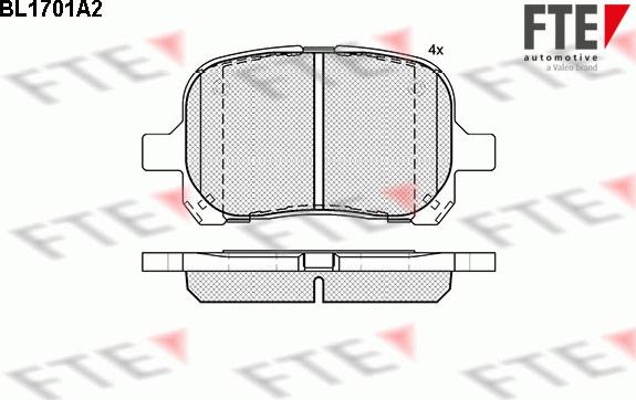 FTE BL1701A2 - Kit pastiglie freno, Freno a disco autozon.pro