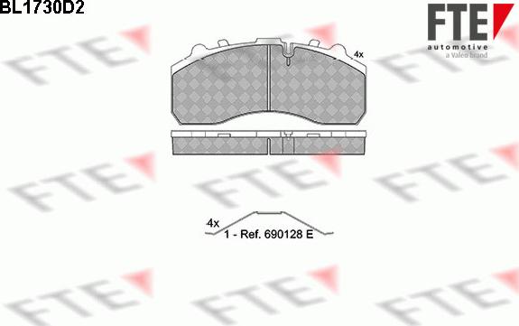 FTE BL1730D2 - Kit pastiglie freno, Freno a disco autozon.pro