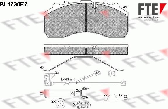 FTE BL1730E2 - Kit pastiglie freno, Freno a disco autozon.pro