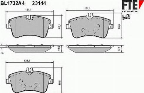 FTE BL1732A4 - Kit pastiglie freno, Freno a disco autozon.pro