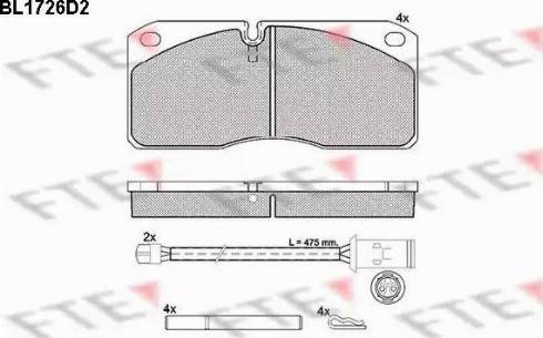 FTE BL1726D2 - Kit pastiglie freno, Freno a disco autozon.pro