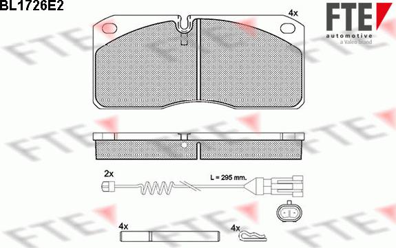 FTE BL1726E2 - Kit pastiglie freno, Freno a disco autozon.pro