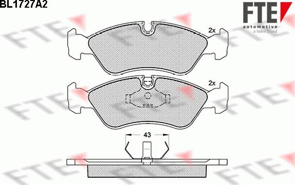 FTE BL1727A2 - Kit pastiglie freno, Freno a disco autozon.pro