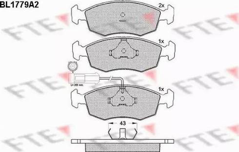 FTE BL1779A2 - Kit pastiglie freno, Freno a disco autozon.pro