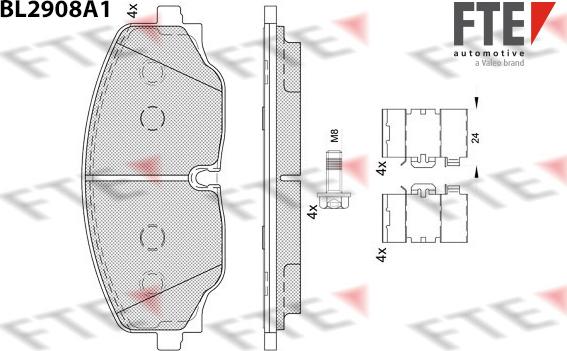 FTE BL2908A1 - Kit pastiglie freno, Freno a disco autozon.pro