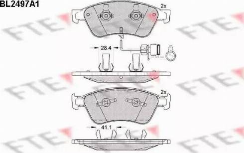 FTE BL2497A1 - Kit pastiglie freno, Freno a disco autozon.pro