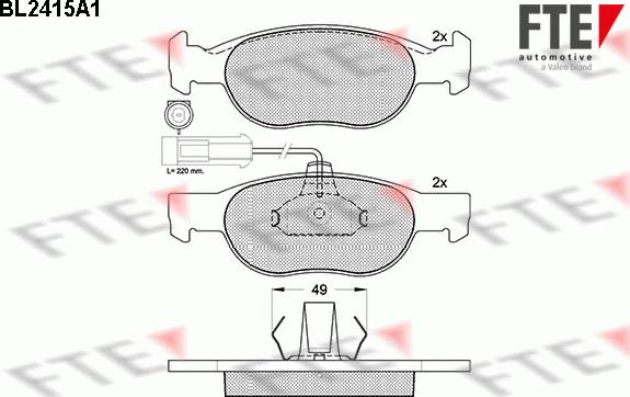 FTE BL2415A1 - Kit pastiglie freno, Freno a disco autozon.pro