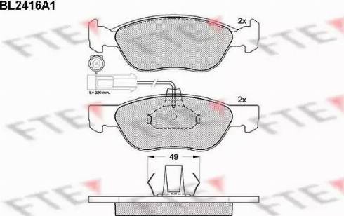 FTE BL2416A1 - Kit pastiglie freno, Freno a disco autozon.pro