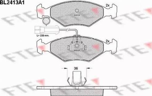 FTE BL2413A1 - Kit pastiglie freno, Freno a disco autozon.pro