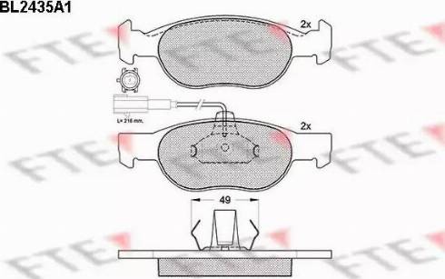 FTE BL2435A1 - Kit pastiglie freno, Freno a disco autozon.pro