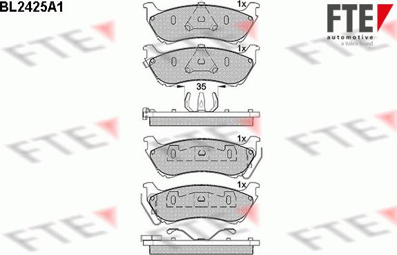 FTE BL2425A1 - Kit pastiglie freno, Freno a disco autozon.pro