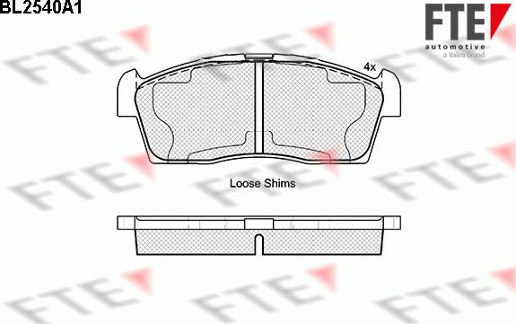 FTE BL2540A1 - Kit pastiglie freno, Freno a disco autozon.pro