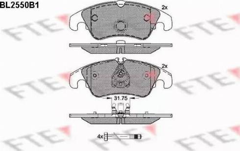 FTE BL2550B1 - Kit pastiglie freno, Freno a disco autozon.pro