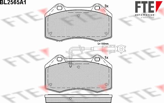 FTE BL2565A1 - Kit pastiglie freno, Freno a disco autozon.pro