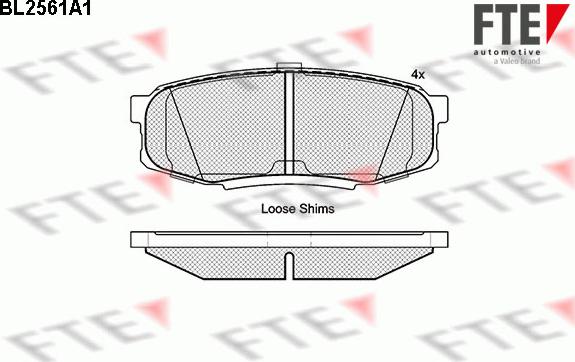 FTE BL2561A1 - Kit pastiglie freno, Freno a disco autozon.pro